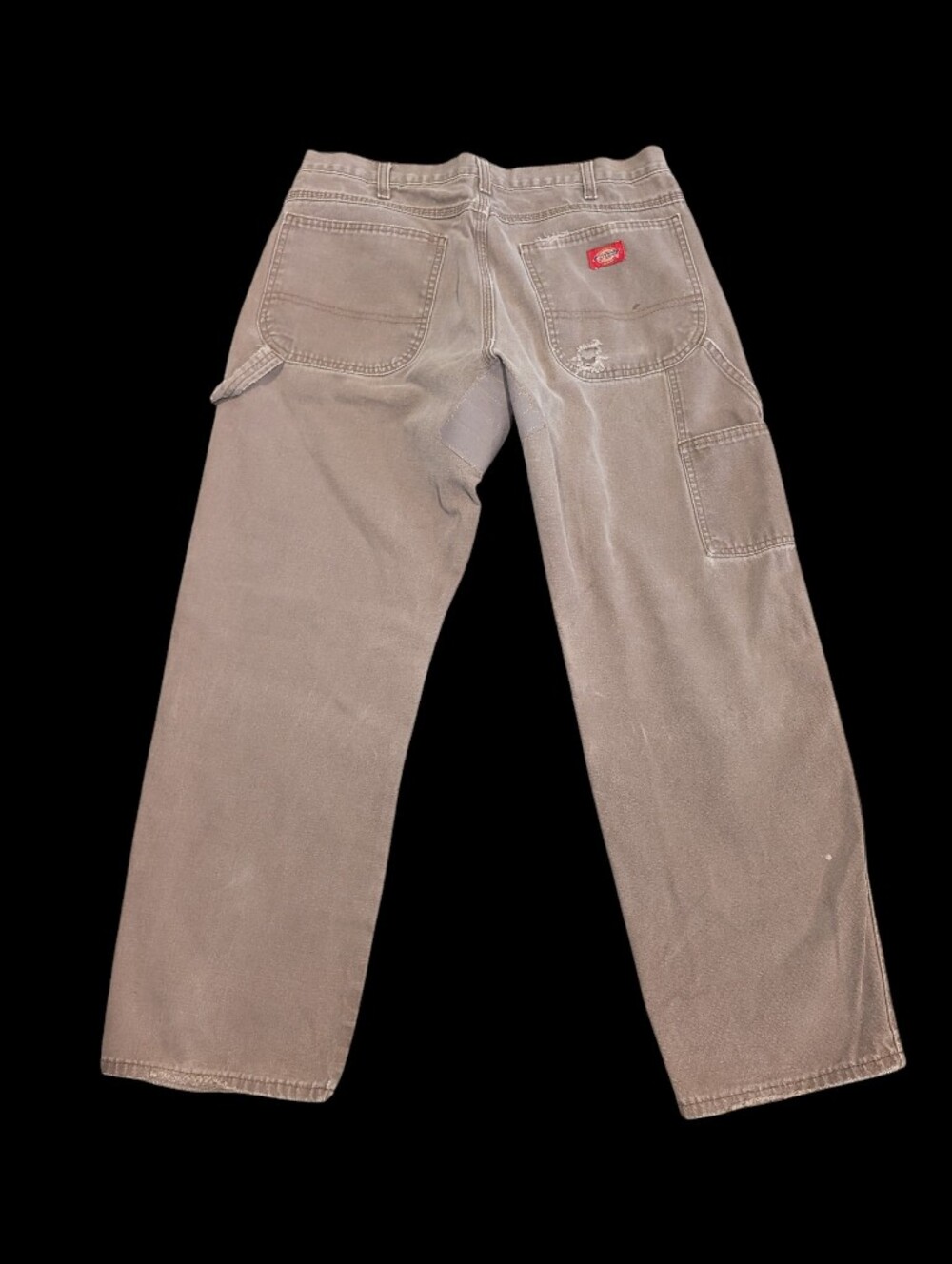 Vintage Dickies Canvas Work Carpenter Pants Jeans Tan Grunge Denim Distressed